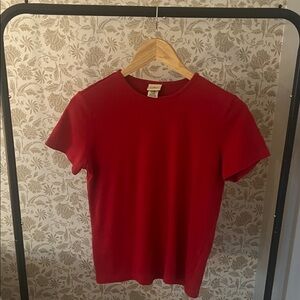 L.L. Bean Bright Red Crewneck T-Shirt